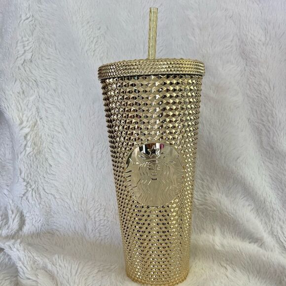 Starbucks gold venti studded metallic tumbler 2022 fall/winter